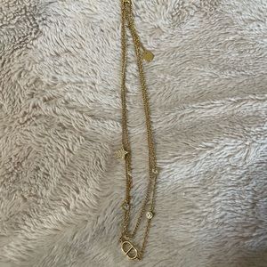 Petite Christian Dior double chain necklace